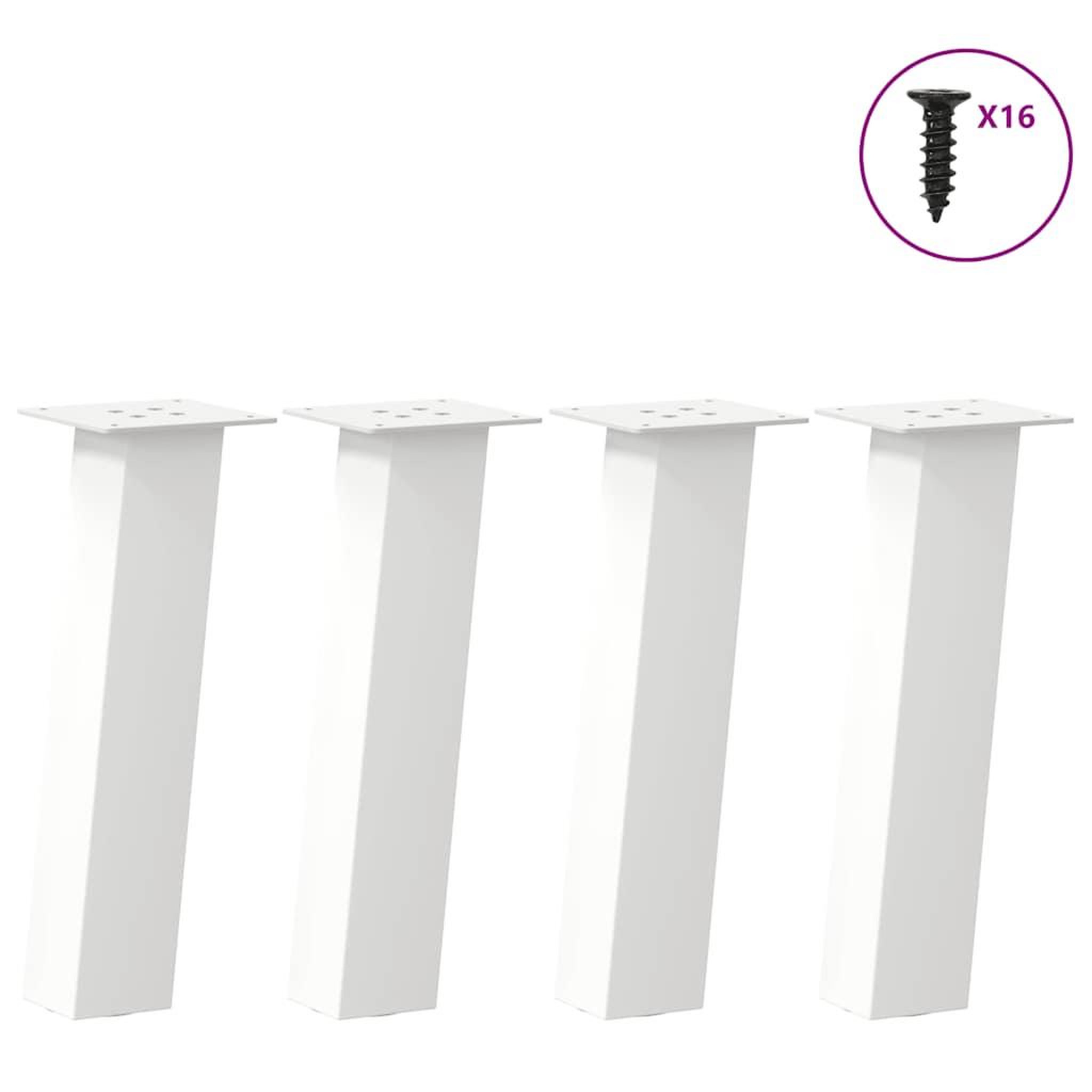 VIDAXL Pieds de table basse 4 pcs blanc 30 cm acier
