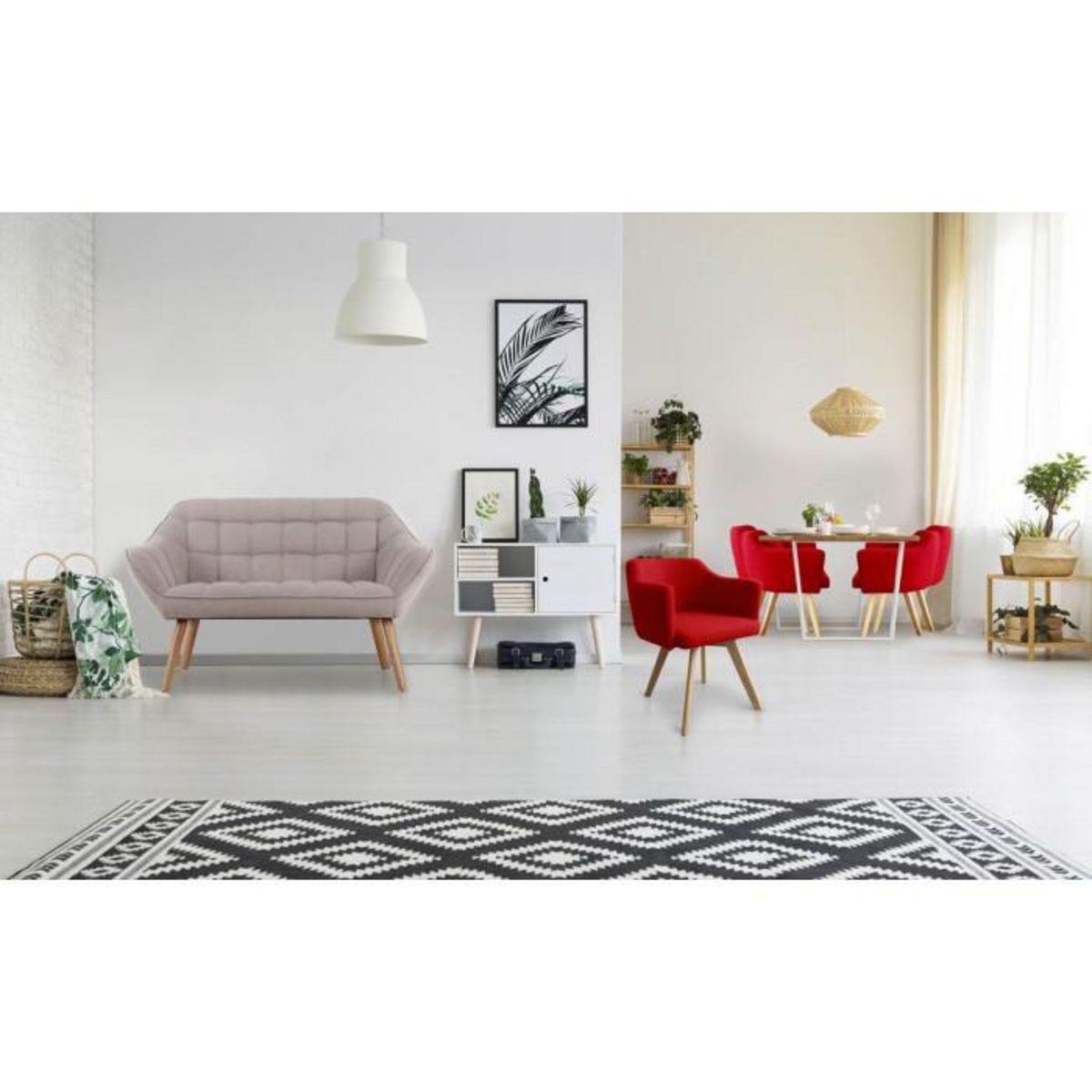 Paris Prix Canapé 2 Places Scandinave  Taone  128cm Beige