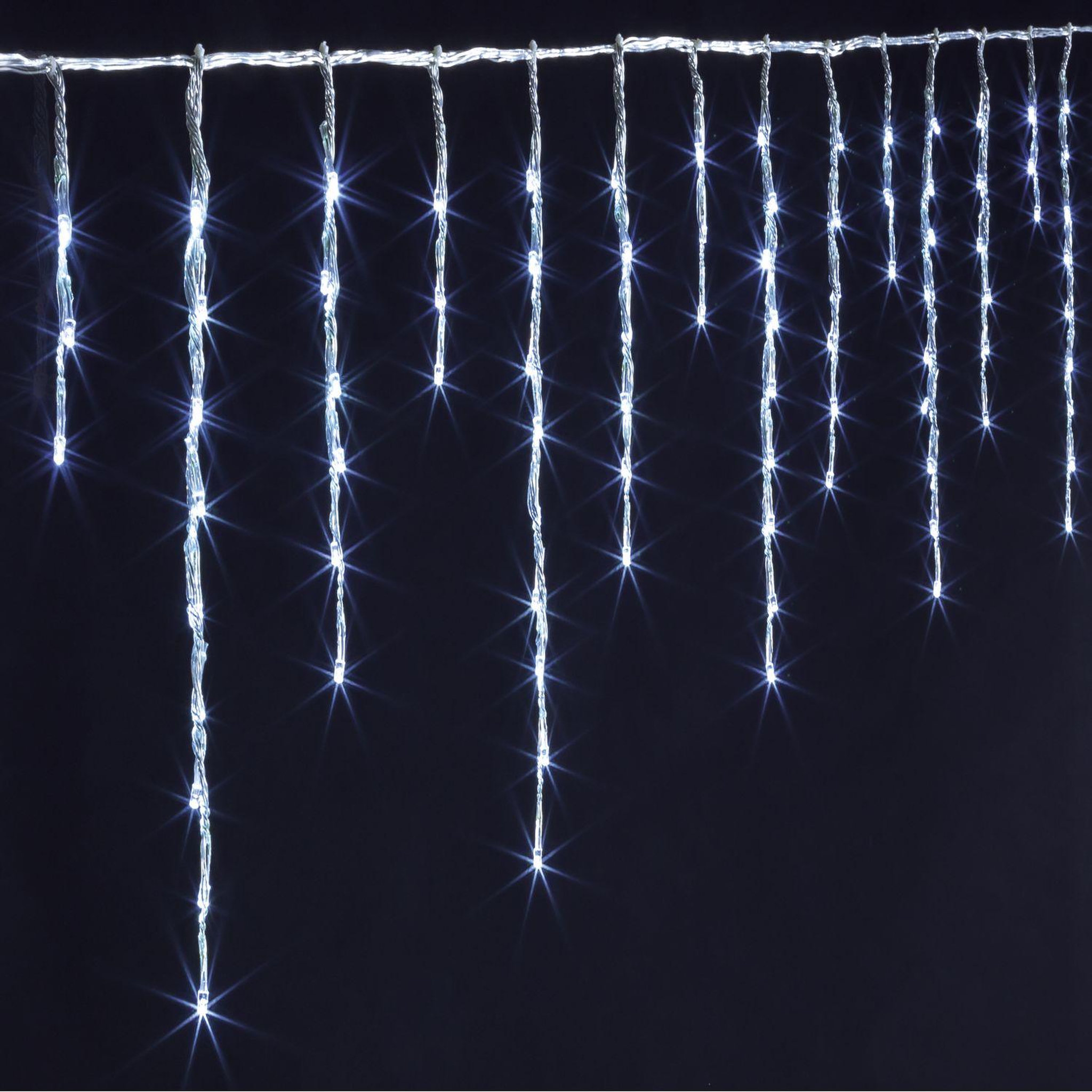 FEERIC LIGHT & CHRISTMAS Guirlande extérieur 3 longueurs de tombées - Longueur 8 m - Blanc froid