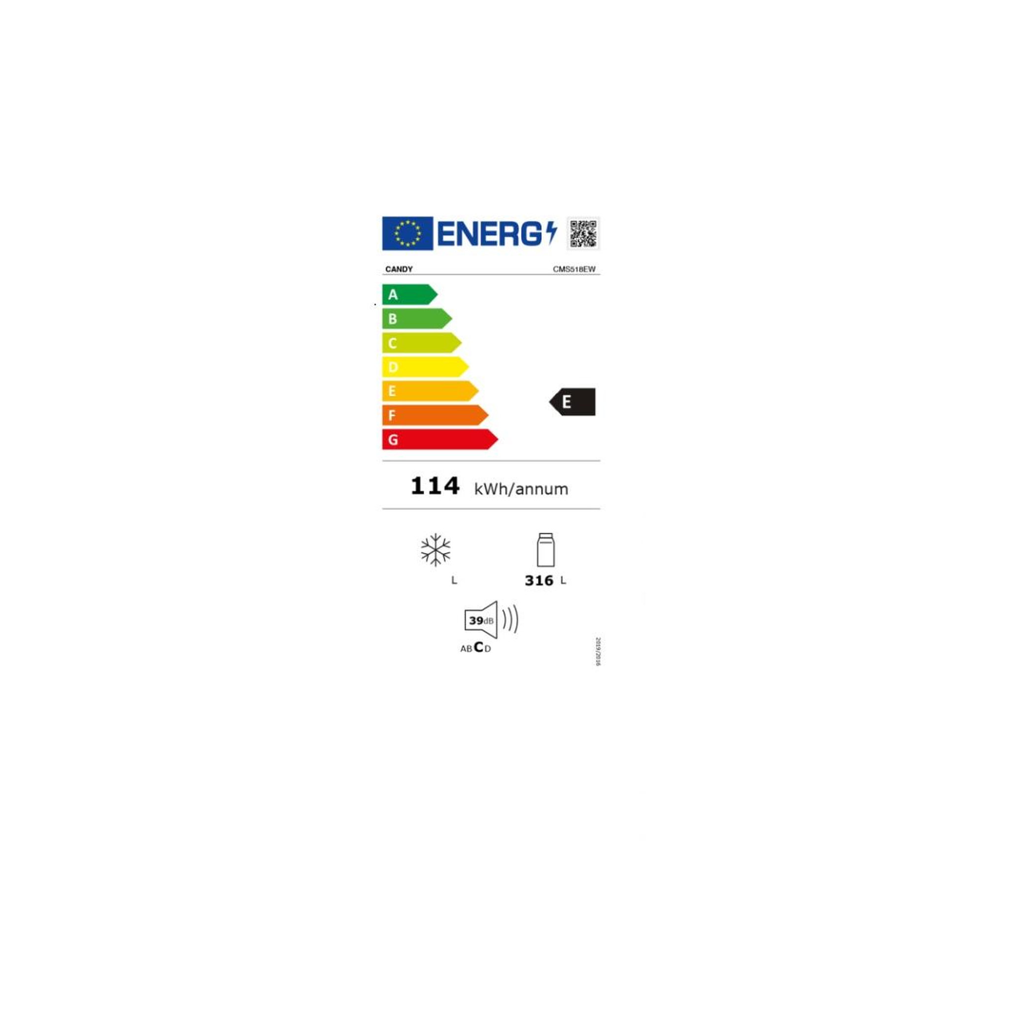 Voir la diapositive 2 : Candy Réfrigérateur 1 porte intégrable à glissières 316l - cms518ew