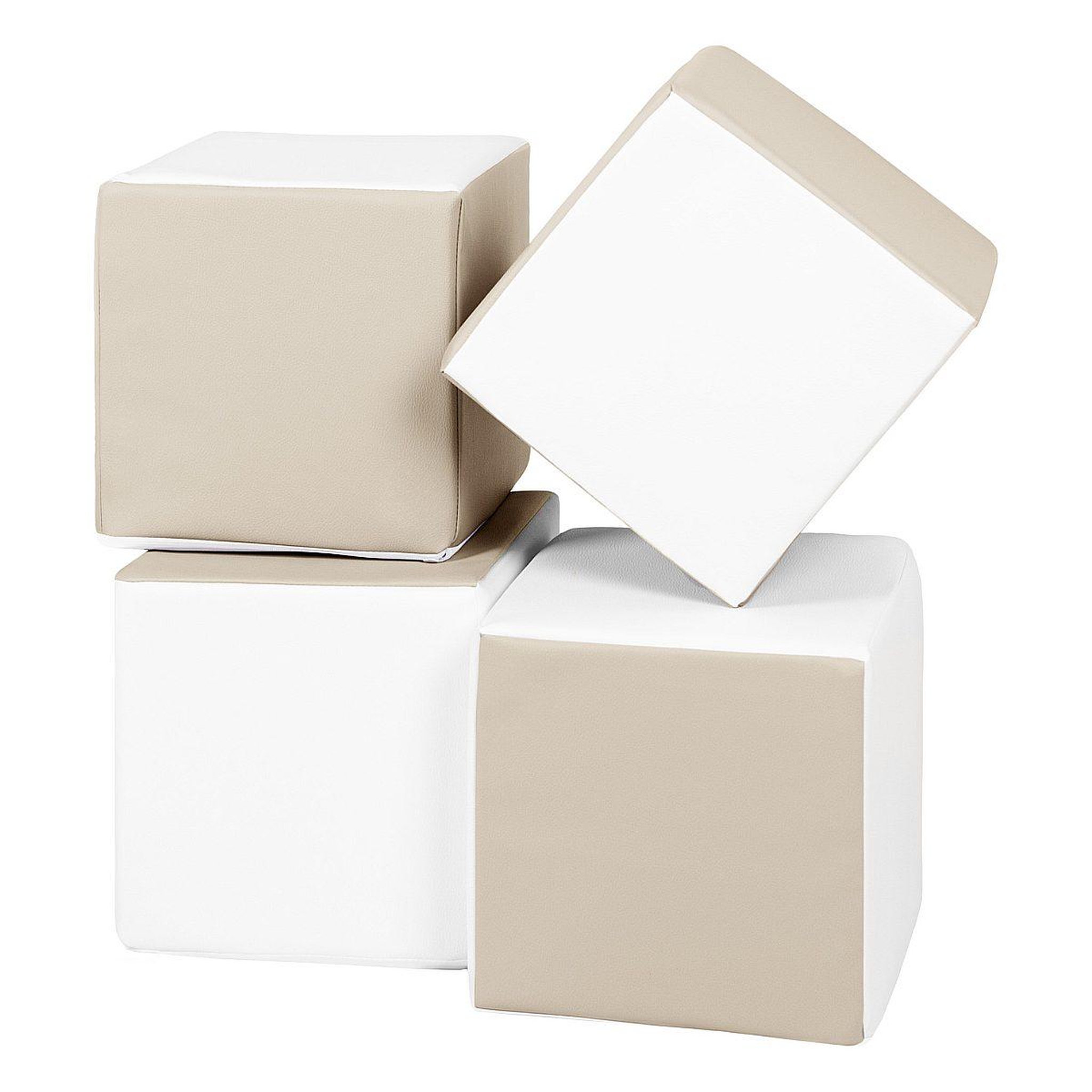 VELINDA Lot cubes xxl mousse 4 pcs blanc, cappuccino