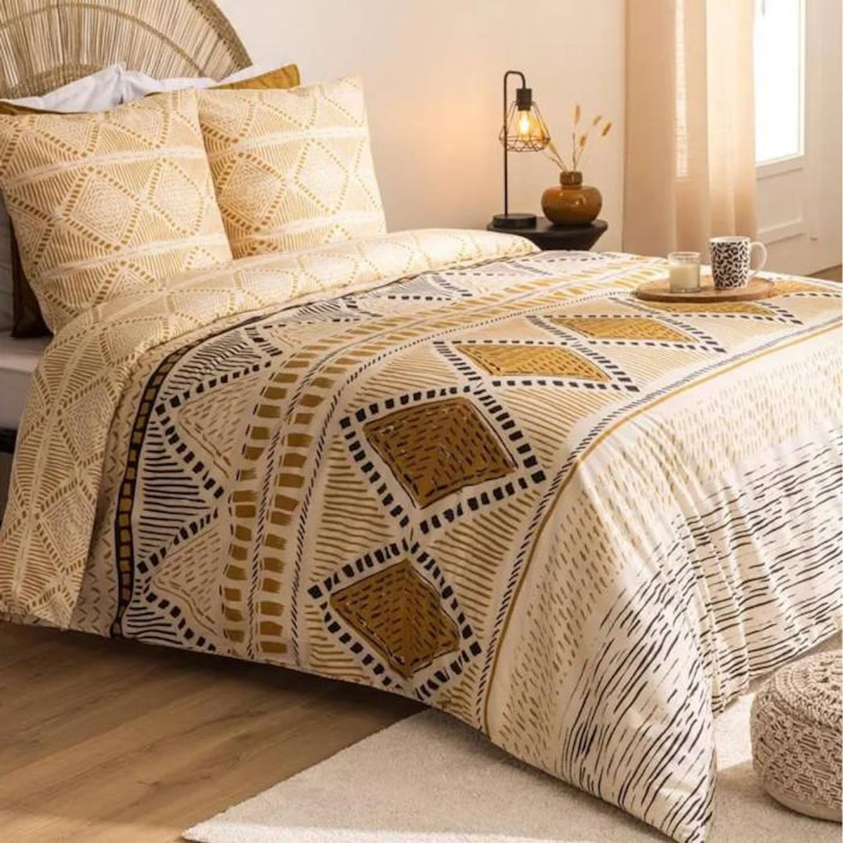 ATMOSPHERA Parure de Lit 3 Pièces  Kilim  260x240cm Beige