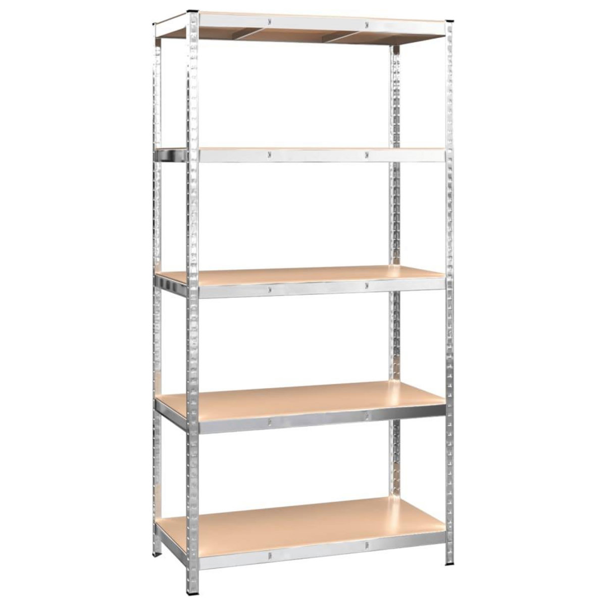 VIDAXL Etagere de rangement 5 niveaux Argente Acier et bois ingenierie