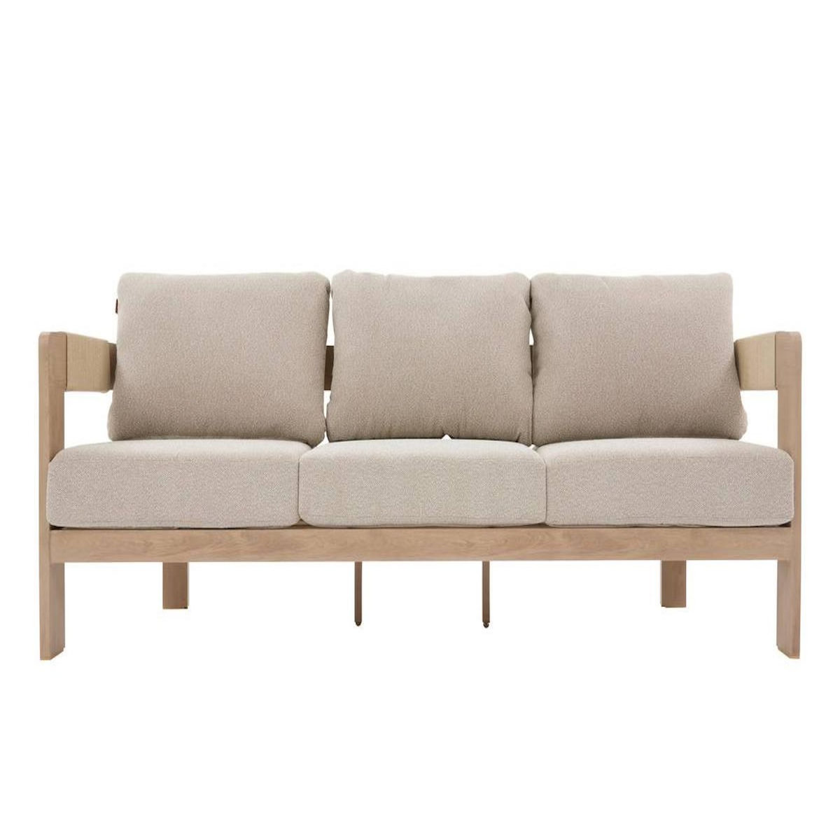 HESPERIDE Salon de jardin en alu effet bois Oryna Beige/Honey - 5 places - Hespéride