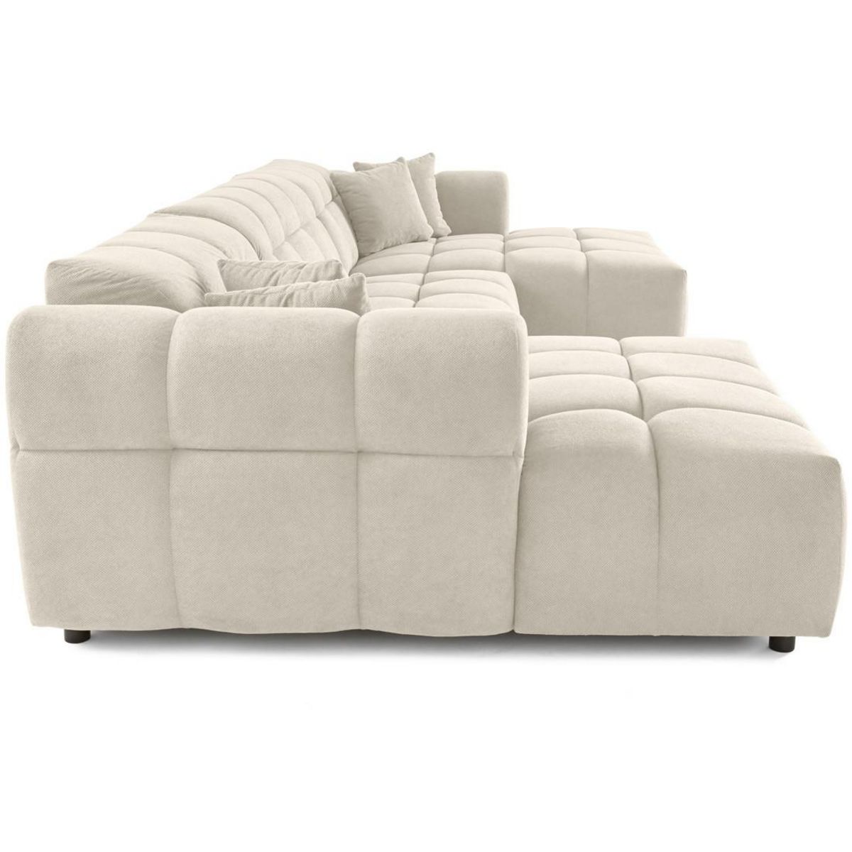 LISA DESIGN Ray - canapé panoramique en u 7 places en tissu texturé