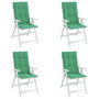 Voir la diapositive 4 : VIDAXL Coussins de chaise de jardin a dossier haut lot de 4 vert tissu