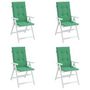 Voir la diapositive 4 : VIDAXL Coussins de chaise de jardin a dossier haut lot de 4 vert tissu