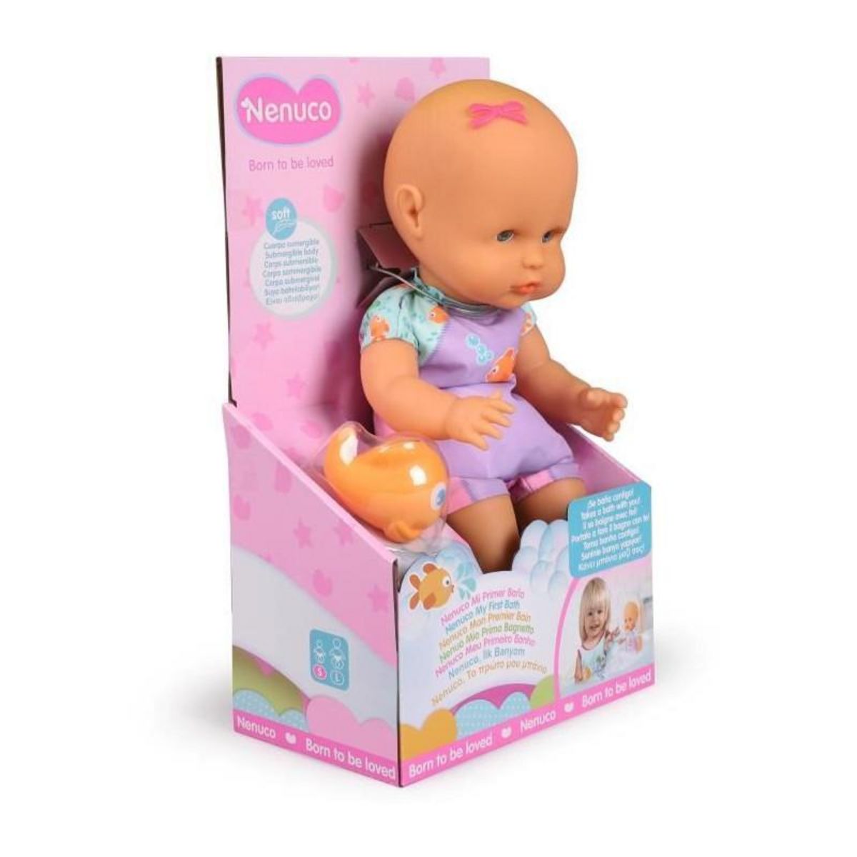 GPTOYS Poupon et son poisson - GPTOYS - NENUCO - Mon premier bain - NFN88 - 35 cm - Des 10 mois