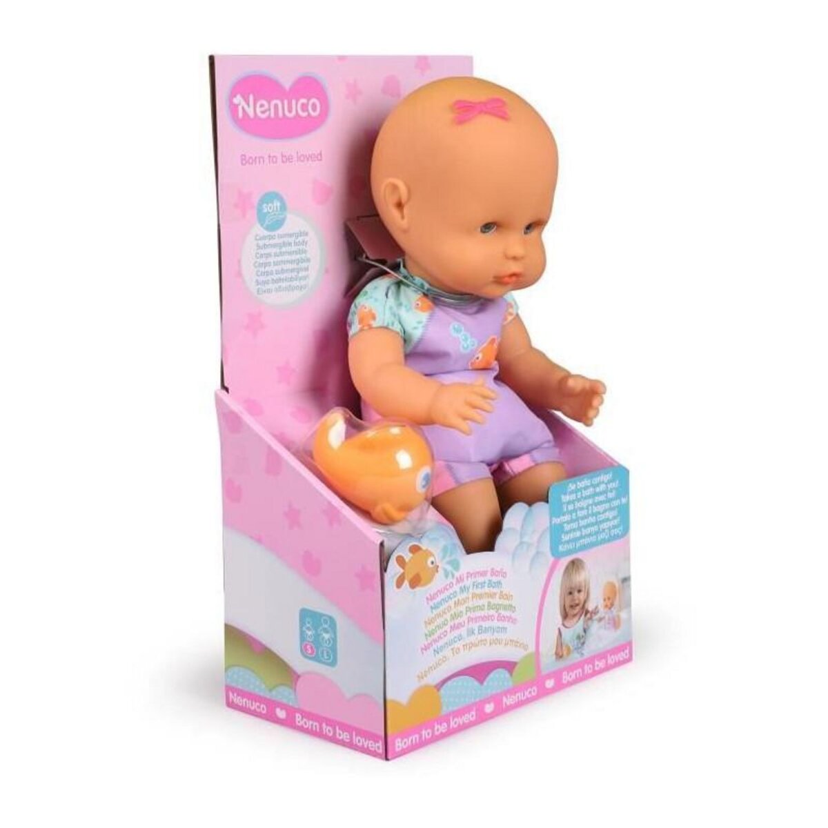 GPTOYS Poupon et son poisson - GPTOYS - NENUCO - Mon premier bain - NFN88 - 35 cm - Des 10 mois