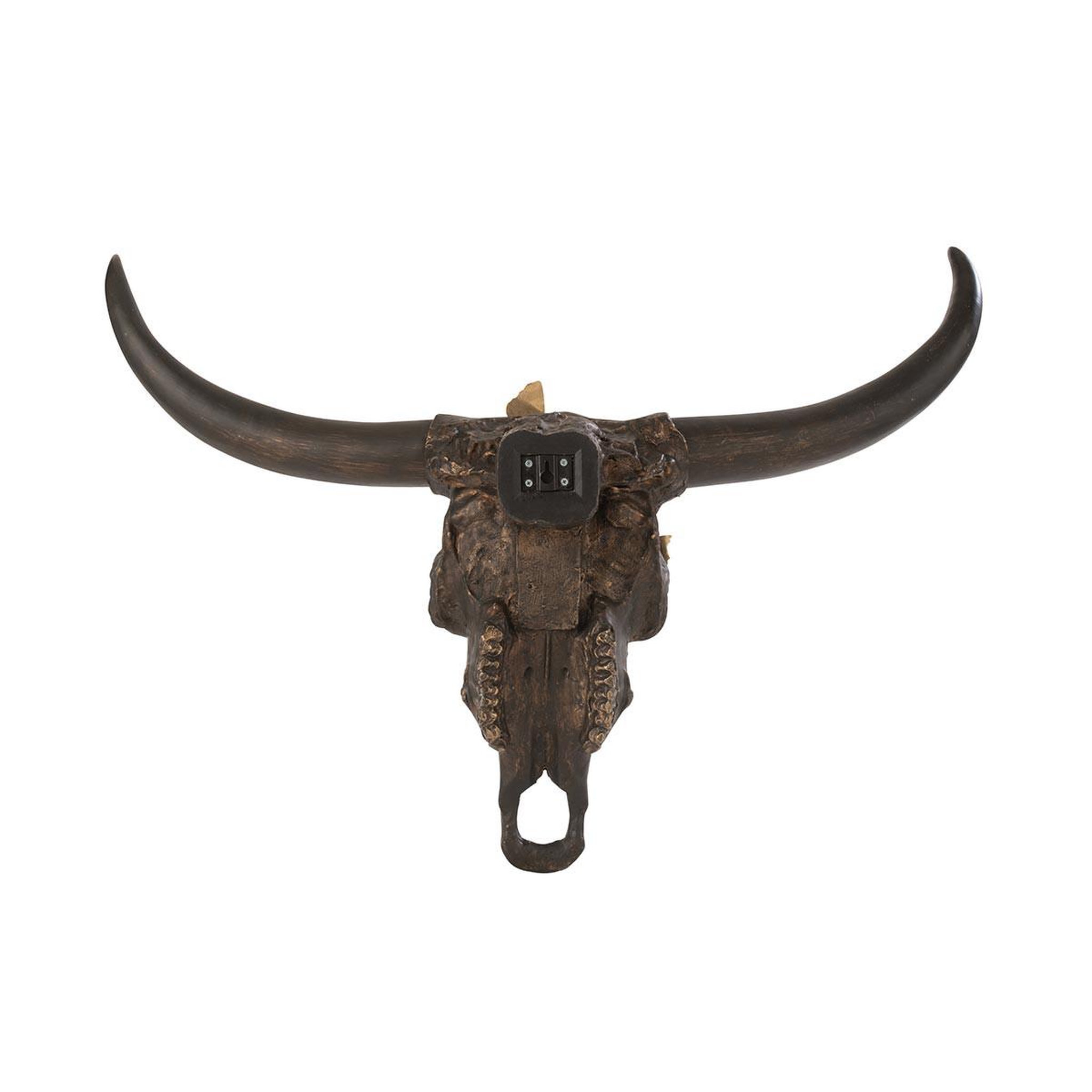Voir la diapositive 2 : J-LINE Crâne déco murale  papillons  93cm marron