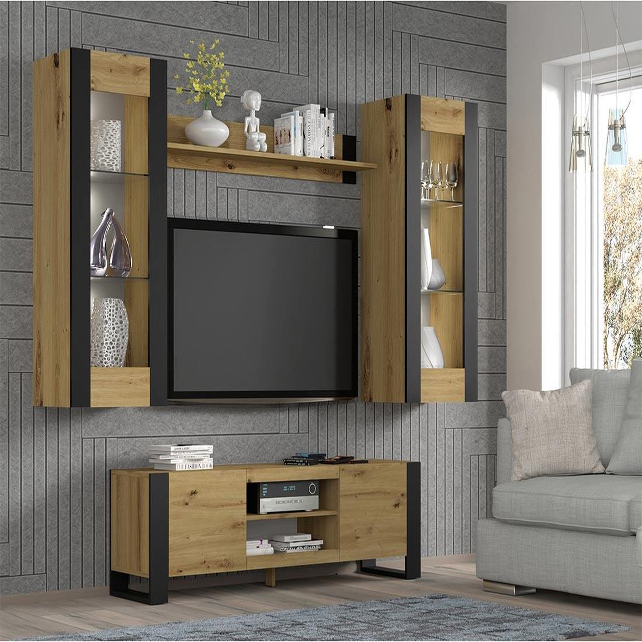 Voir la diapositive 3 : BEST MOBILIER Pedro - meuble tv - 158 cm