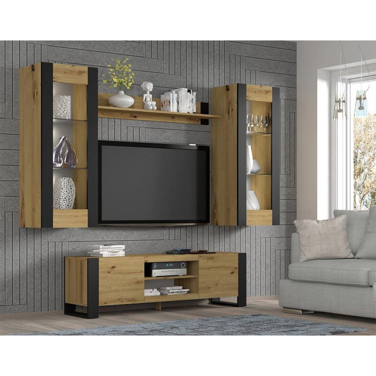 BEST MOBILIER Pedro - meuble tv - 158 cm