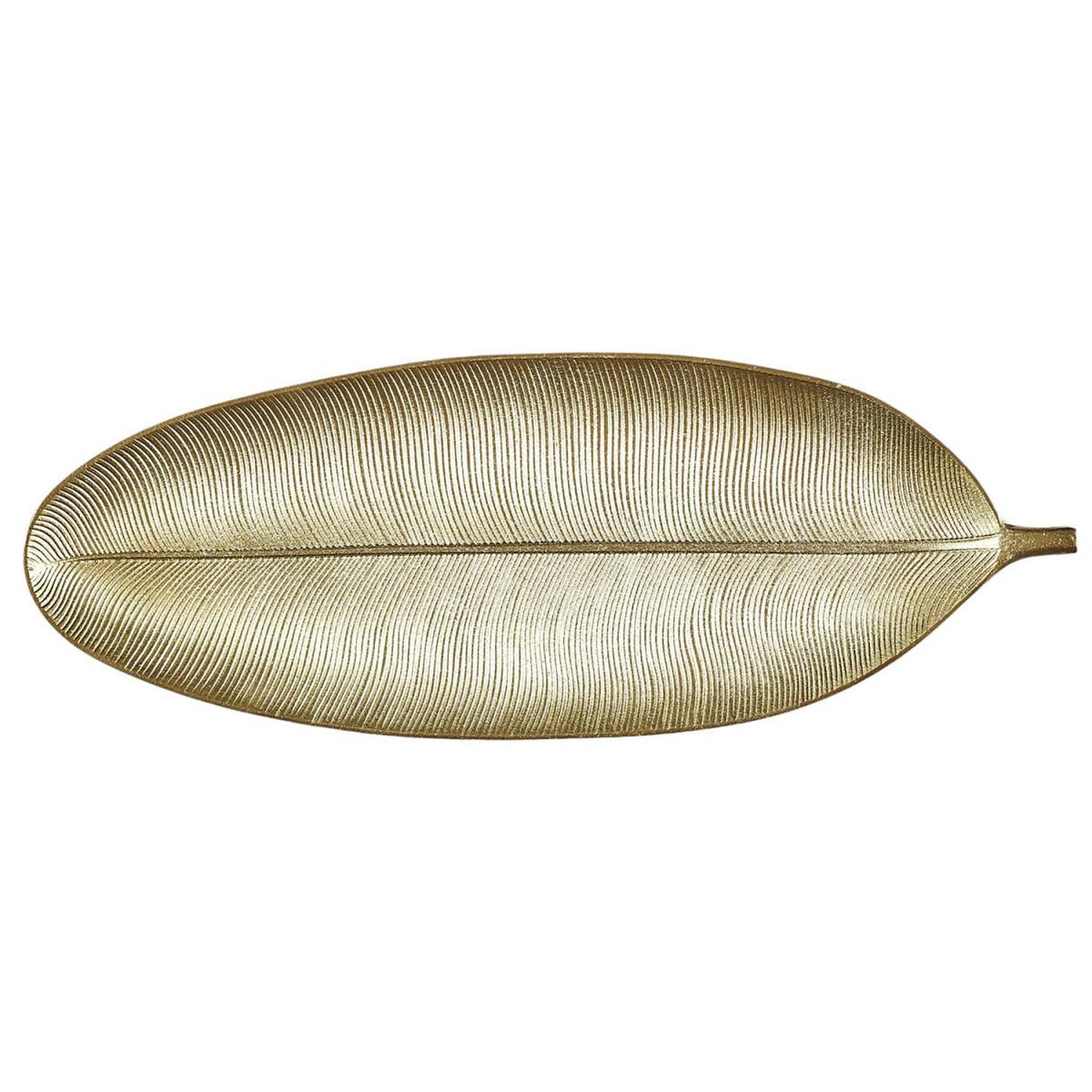 Voir la diapositive 2 : The Home Deco Factory Vide-poche design  feuille de bananier  59cm or