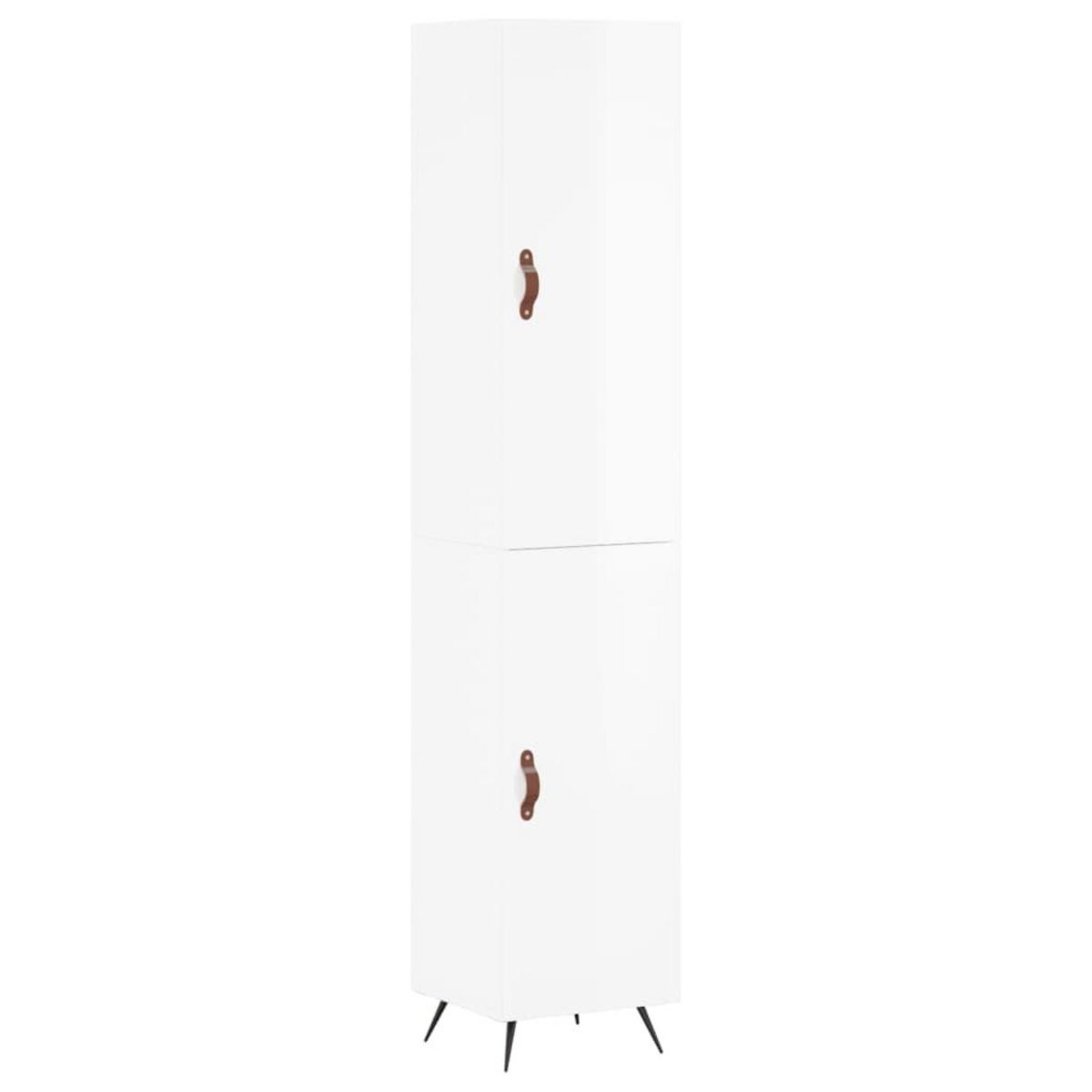 VIDAXL Buffet haut Blanc brillant 34,5x34x180 cm Bois d'ingenierie