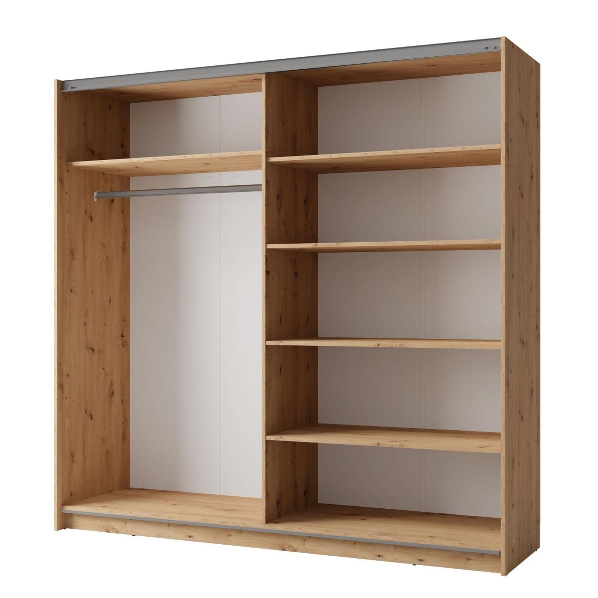 Voir la diapositive 3 : JLC KREATION Armoire coulissante bois avec miroir 200cm kassy