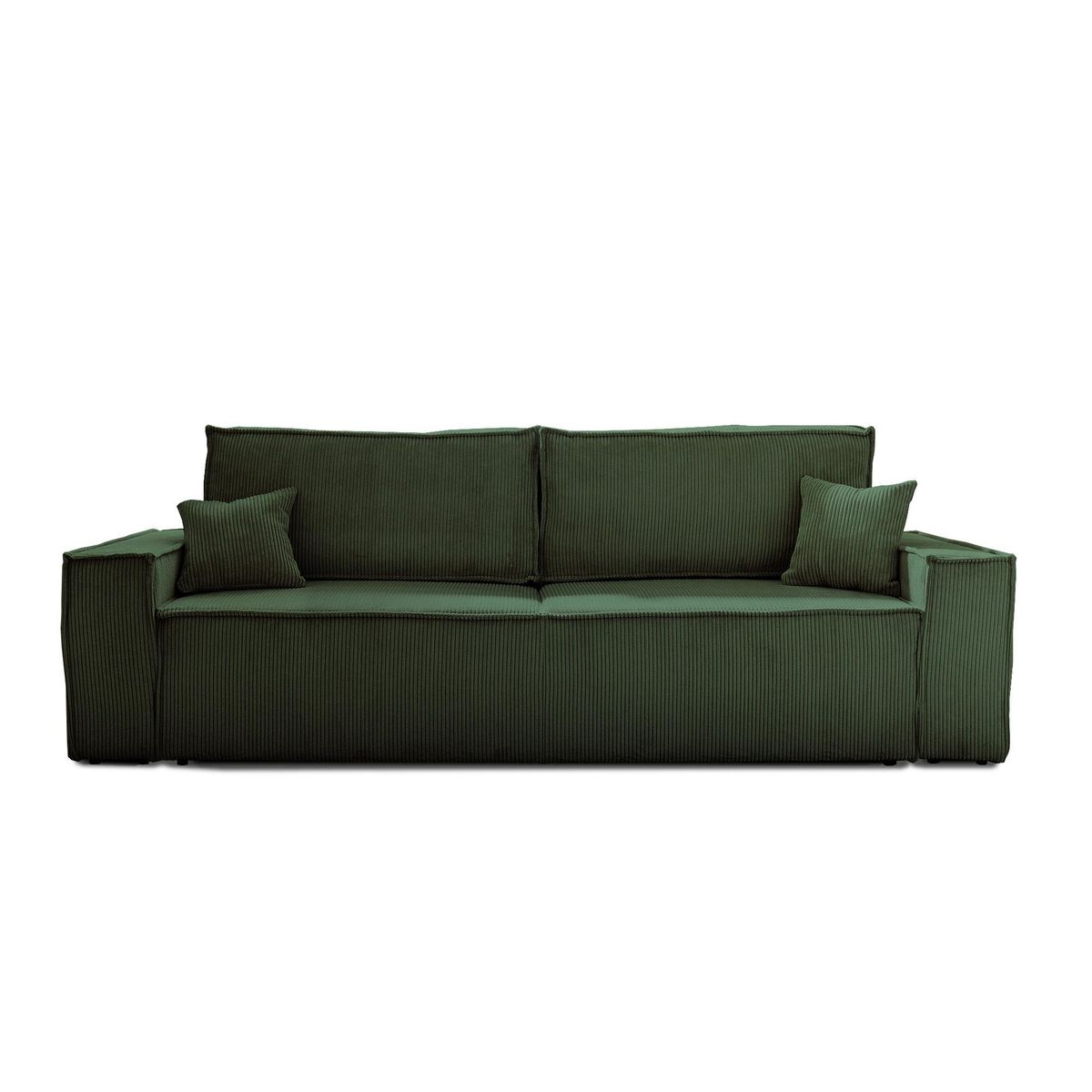 BEST MOBILIER Dellia - canapé 3 places convertible - avec coffre - en velours côtelé - style contemporain