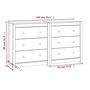 Voir la diapositive 6 : VIDAXL Buffet 140x35x80 cm Bois massif de pin