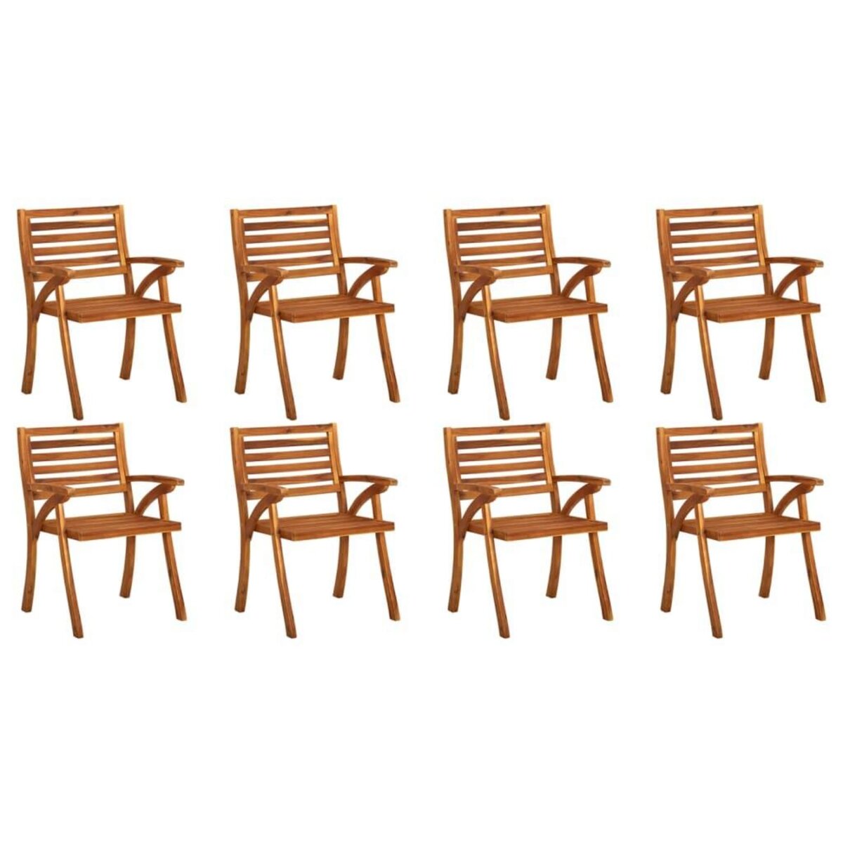 VIDAXL Chaises de jardin lot de 8 Bois d'acacia solide