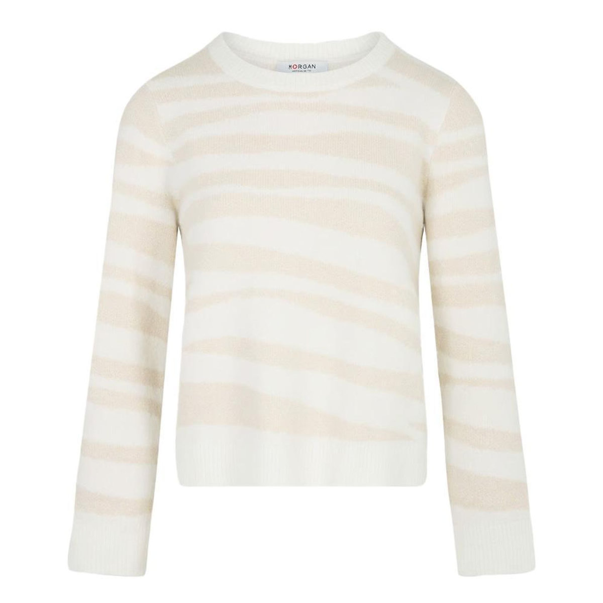MORGAN Pull Beige/Blanc Femme Morgan MTIGRA