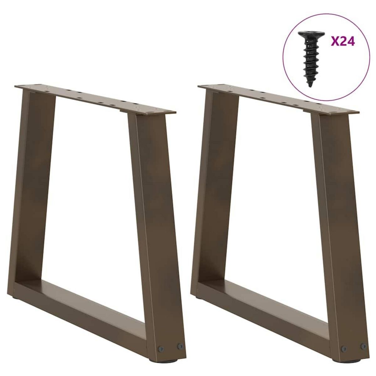 VIDAXL Pieds de table a manger en forme de V 2 pcs acier naturel acier