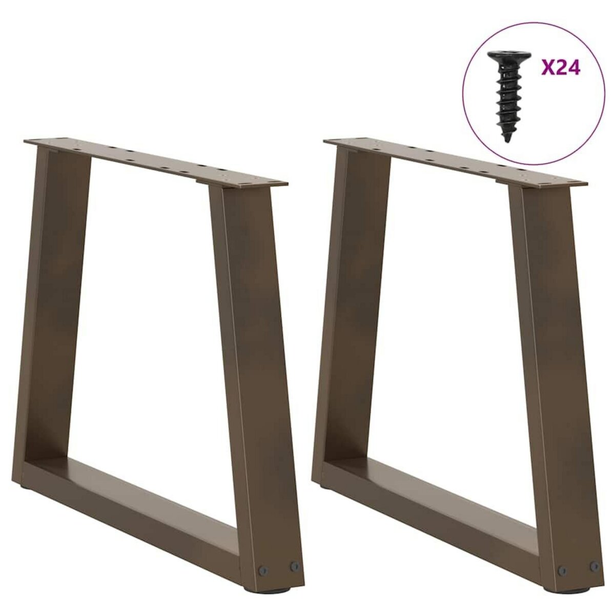 VIDAXL Pieds de table a manger en forme de V 2 pcs acier naturel acier