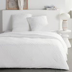 Today Parure de lit - TODAY - Essential - 2 personnes - 220 x 240 cm - Effet tufté vague blanc