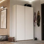 Voir la diapositive 1 : MARKET24 Armoire 2 portes coulissantes multifonction - Blanc mat - L 120 x P 41,6 x H 190,5 cm - OZZULA