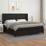 VIDAXL Sommier a lattes de lit avec matelas Noir 200x200 cm Similicuir