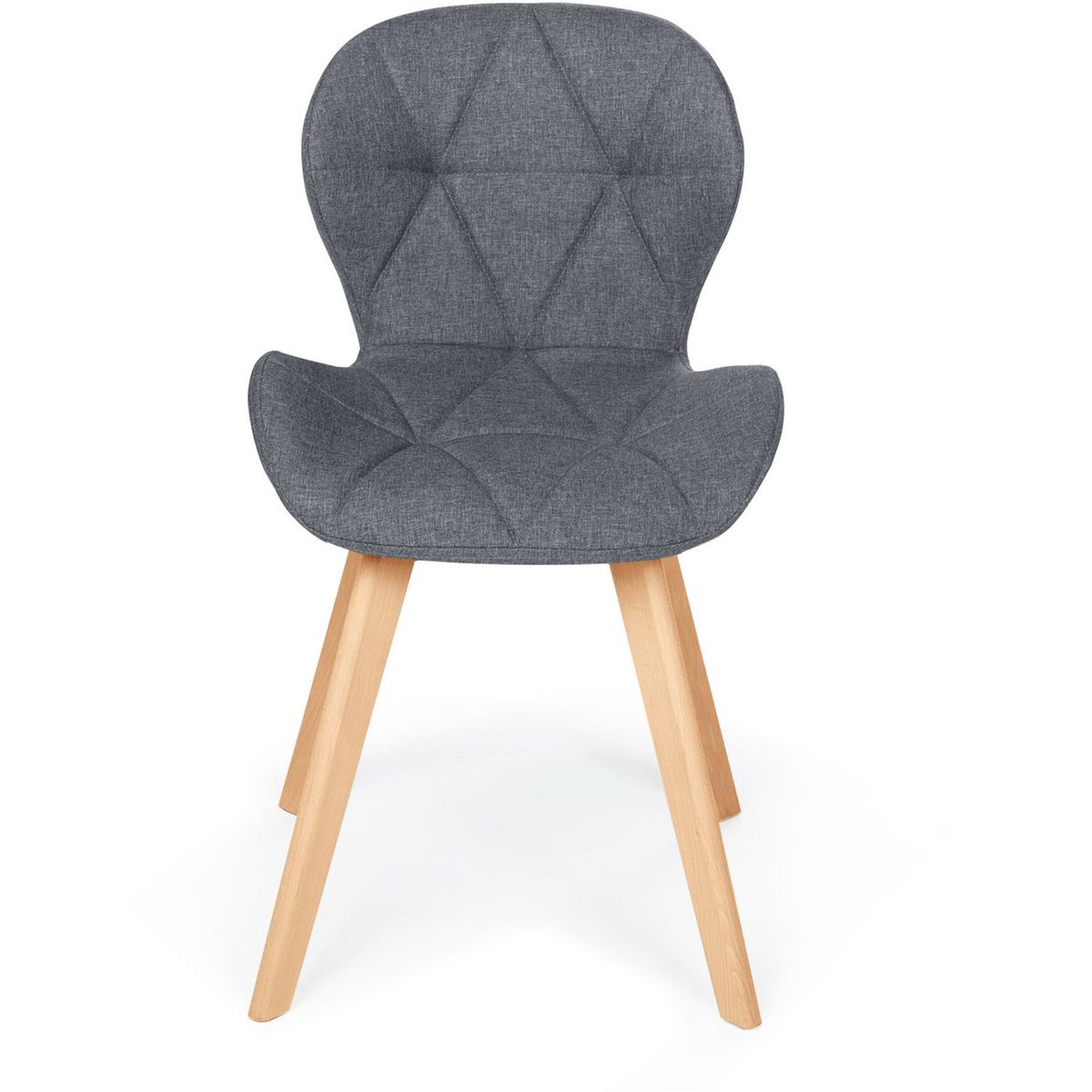 Lot de 2 chaises en tissu style scandinave pieds bois massif GAYA