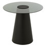 Voir la diapositive 1 : Paris Prix Table d'Appoint en Verre  Flat Cap  60cm Noir