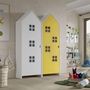 Voir la diapositive 2 : Paris Prix Pack - 2 Armoires Enfant  Casami Bruges  171cm Jaune & Blanc