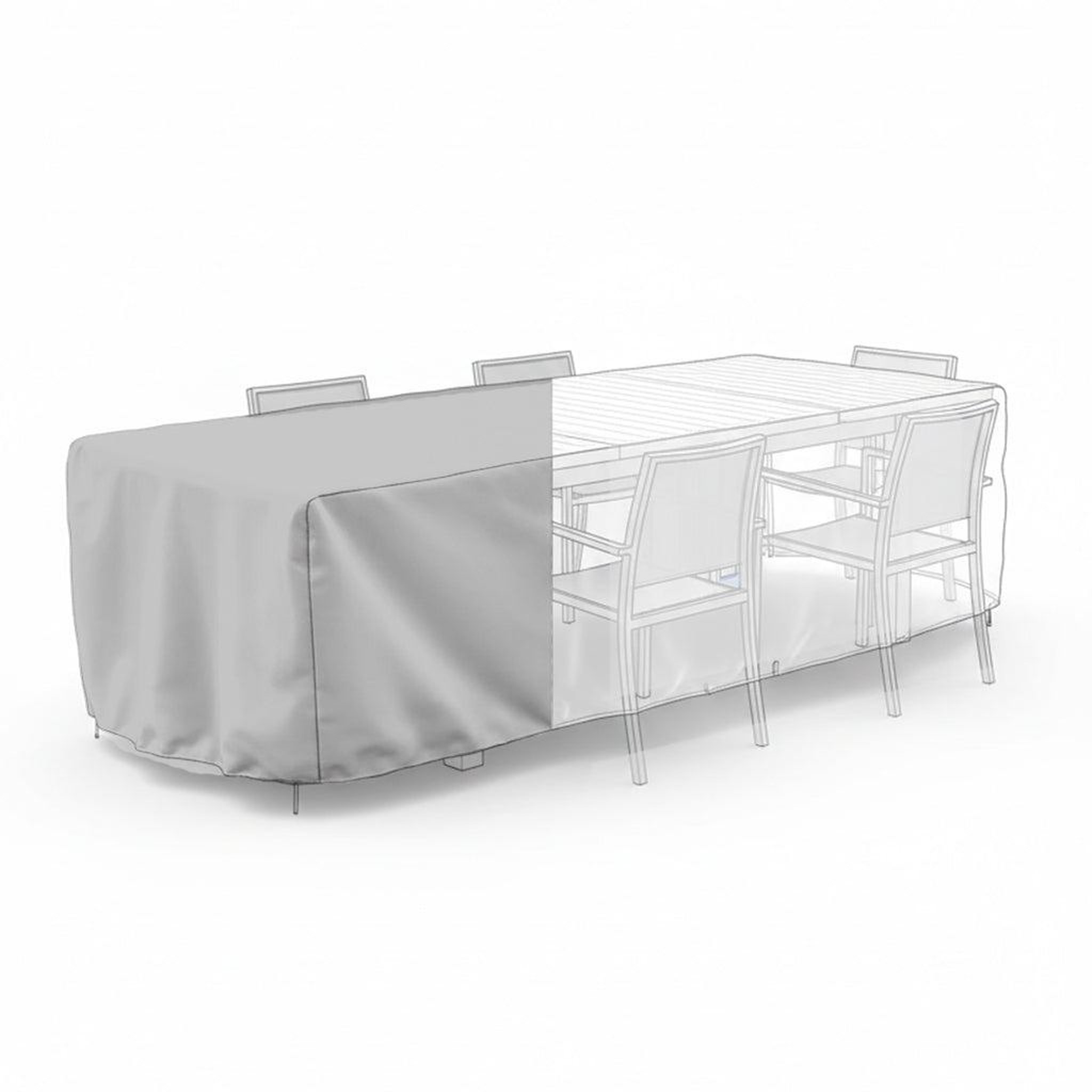 Jardiline Housse TABLE RECTANGULAIRE + CHAISES 4/6 pers - 190 x 120 x 70 cm - Cover Garden