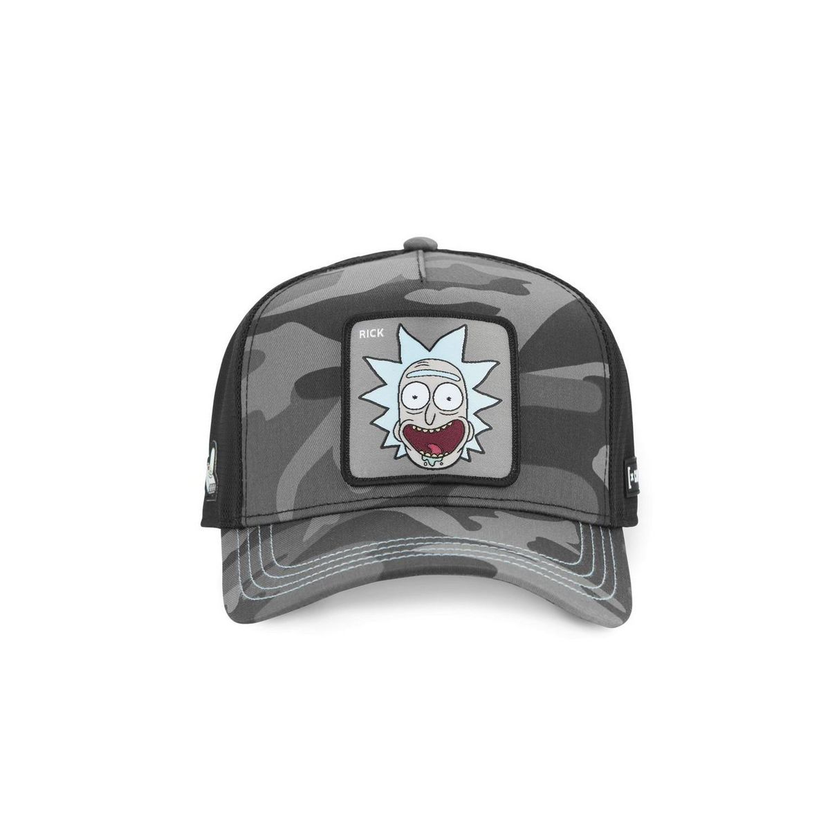 CAPSLAB Casquette trucker premium en sergé de coton Rick & Morty Black Camo