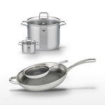 ELO Lot 2 Faitouts 14/26cm & 2 Poêles 24/32cm Elo Relief Evolution