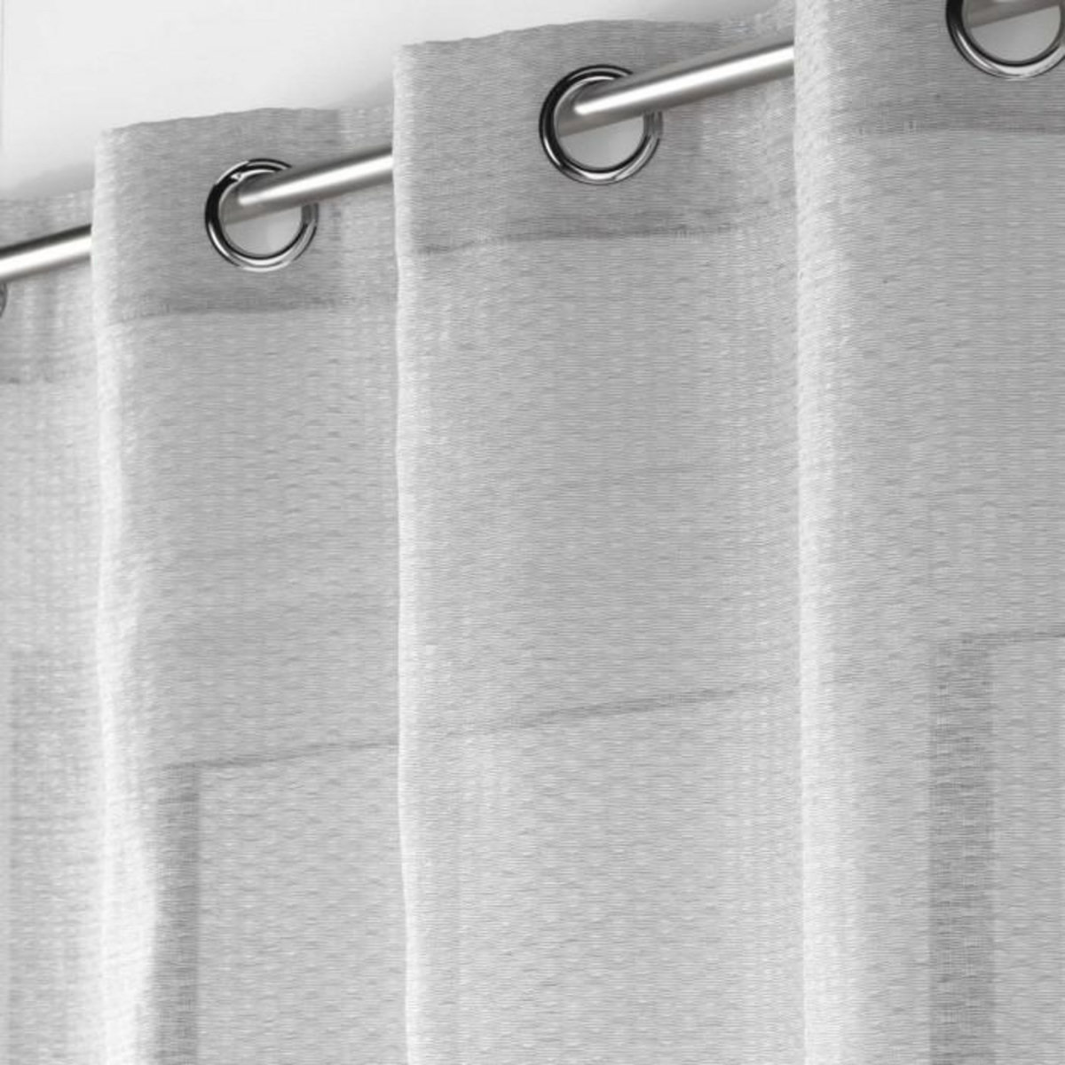 Paris Prix Rideau Voilage Jacquard  Ophelia  140x280cm Gris