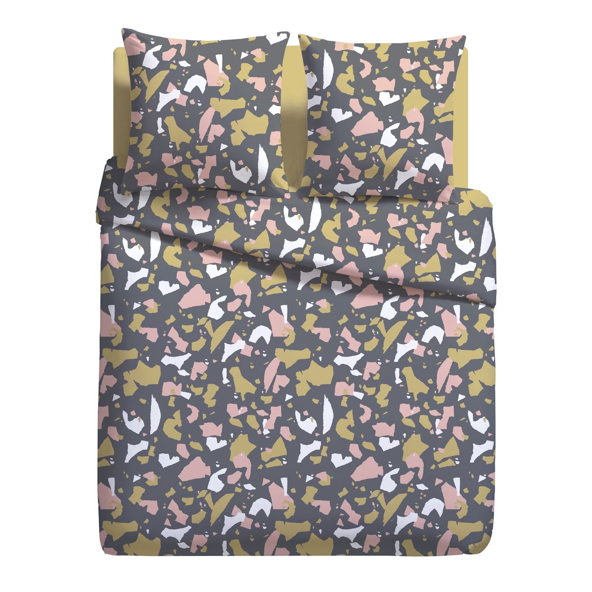 Parure housse de couette imprimée militaire en microfibre Granito JOYE