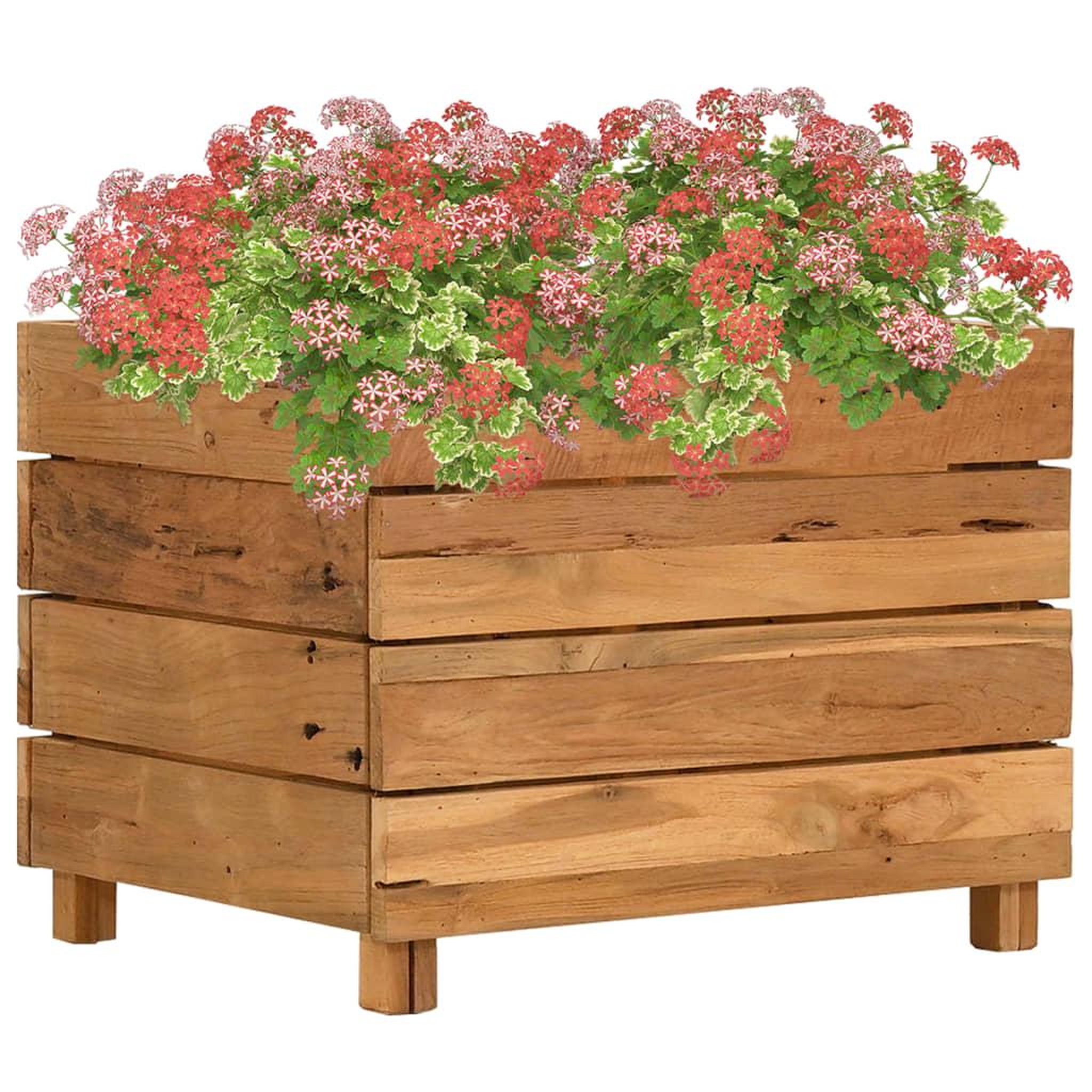 Voir la diapositive 1 : VIDAXL Lit sureleve 50x40x38 cm bois de teck recycle et acier