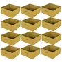 TOILINUX Lot de 12 boites de rangement pliables en tissus avec poignée - 30x30x15cm - Jaune Ananas