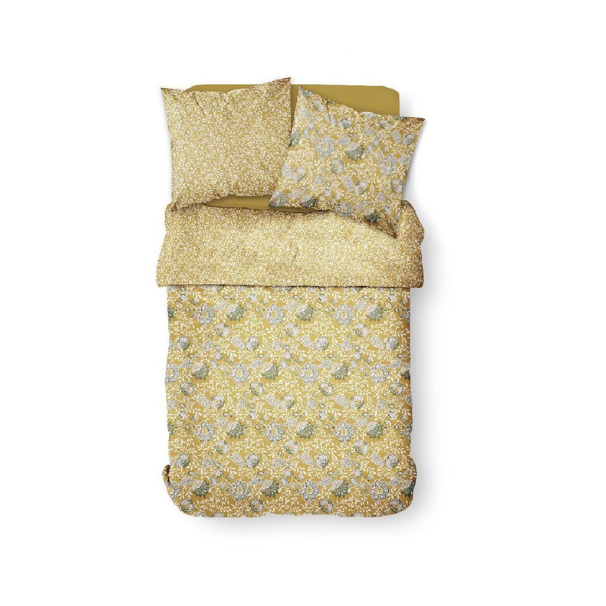 TODAY Parure housse de couette fantaisie en coton 57 fils INDIAN FLOWERS