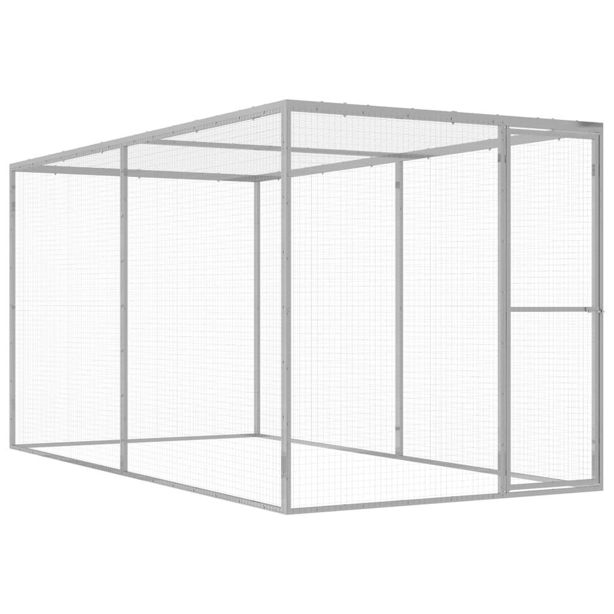 VIDAXL Cage pour chat 3x1,5x1,5 m Acier galvanise