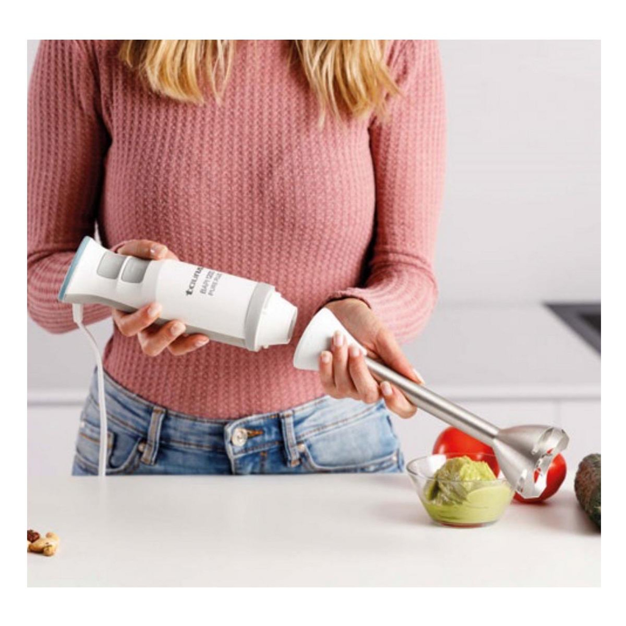 Voir la diapositive 2 : Taurus Mixeur plongeant 1200w blanc & gris - 916417000