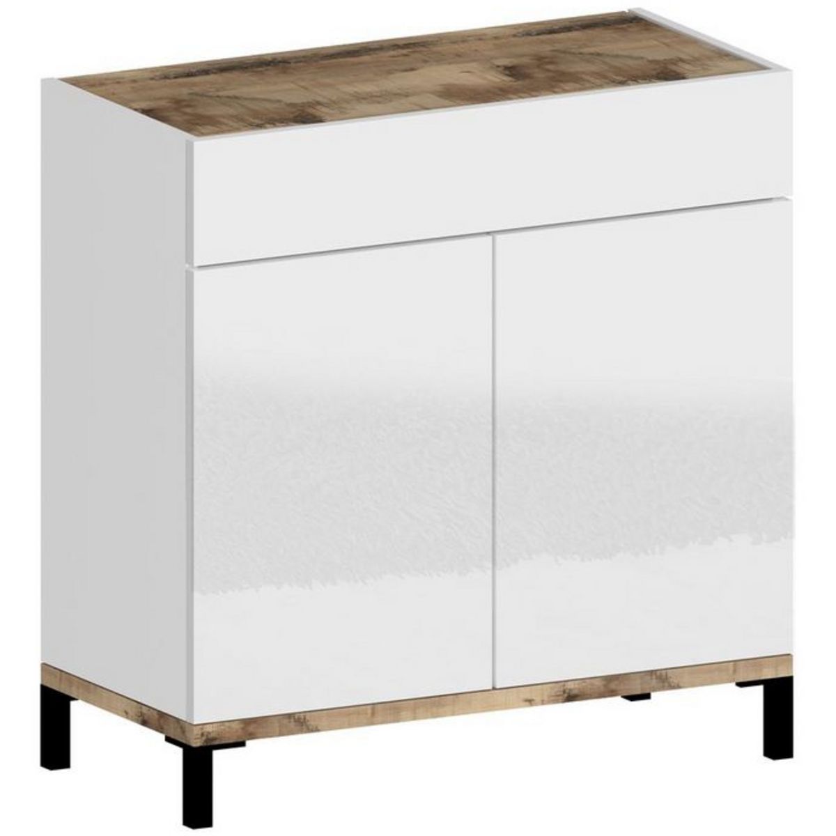 Commode meuble à chaussures 2 portes 1 tiroir L80cm BARI