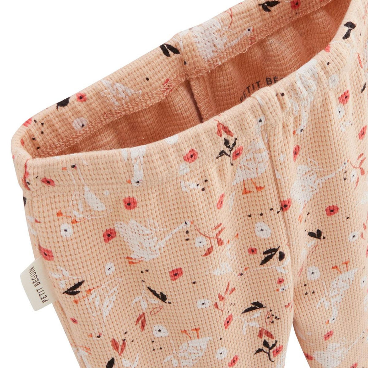 Petit Béguin Ensemble bébé gilet et pantalon en coton nid d'abeille Miss Plume