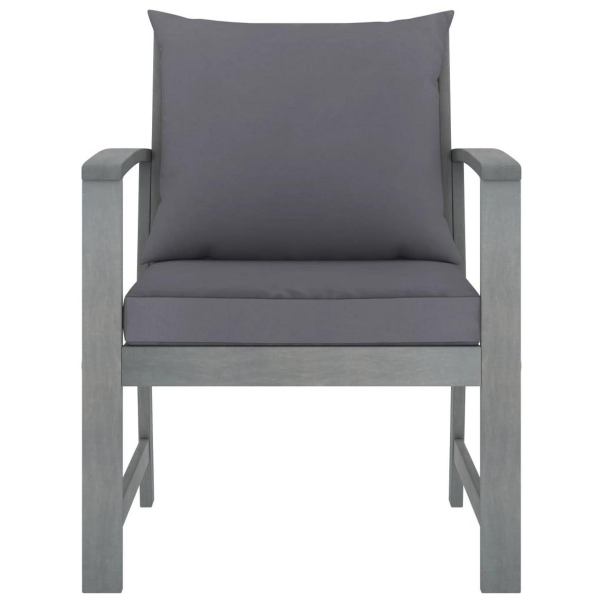 VIDAXL Chaises de jardin lot de 2 avec coussins gris fonce Bois acacia
