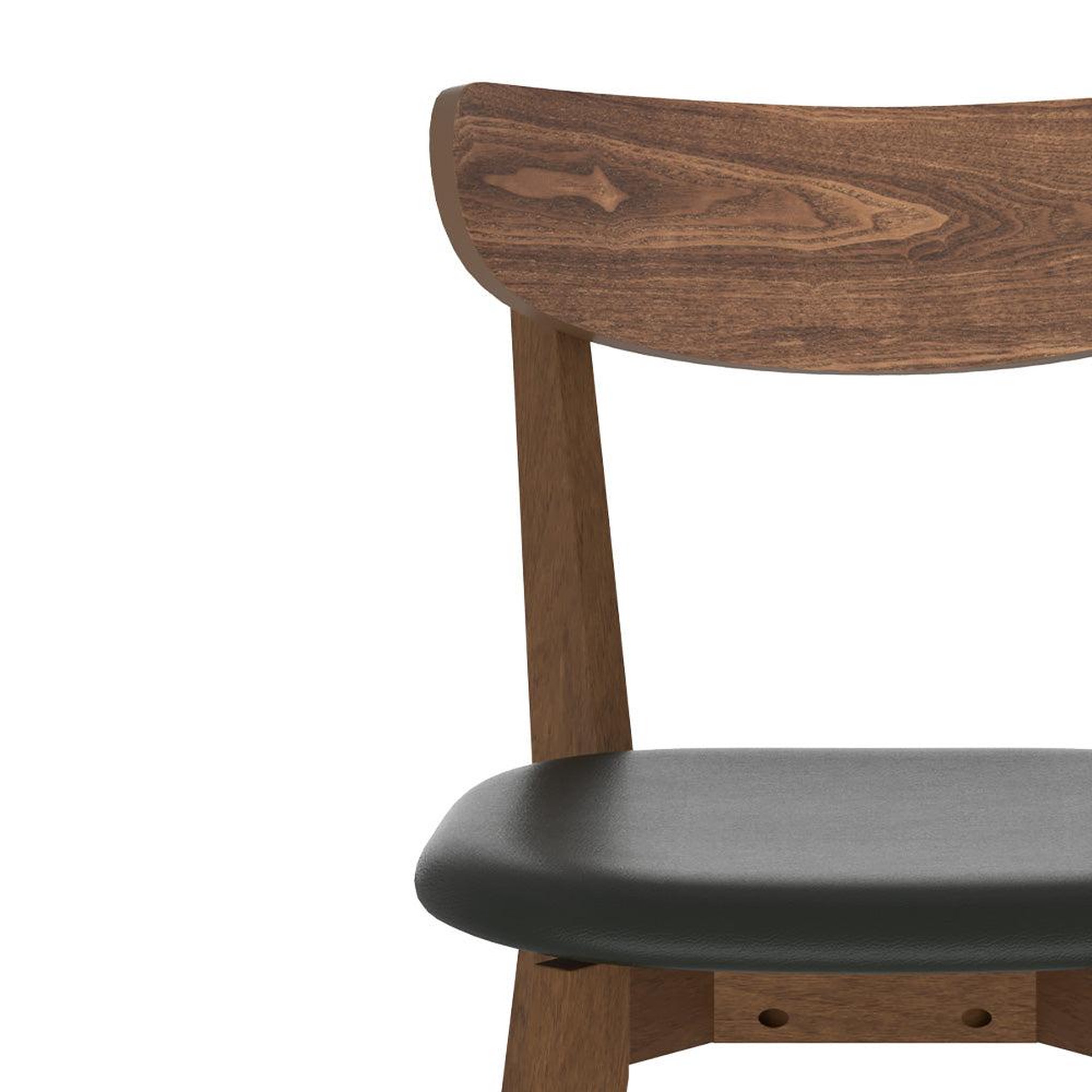Voir la diapositive 6 : MAISON PAVANE Lot de 2 chaises en cuir synthétique noir et bois de frêne-tabata