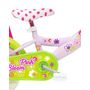 Voir la diapositive 3 : Vélo enfant - Modèle 12'' Pink Bloom pour enfant de 85 à 100 cm - 1 Frein - Panier avant - Porte poupée arrière et roues bâtons