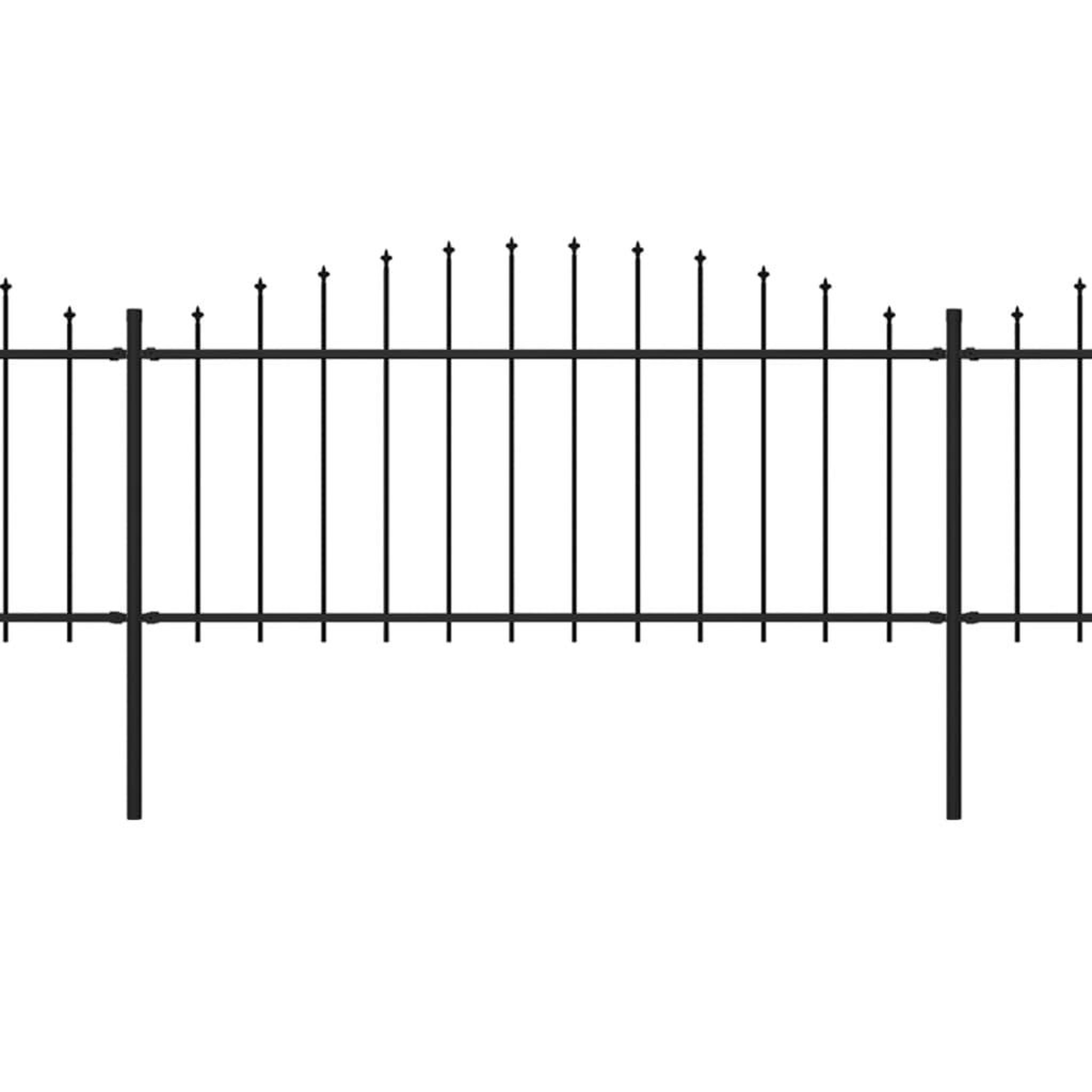 Voir la diapositive 2 : VIDAXL Cloture de jardin a dessus en lance Acier (0,5-0,75)x8,5 m Noir