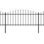 Voir la diapositive 2 : VIDAXL Cloture de jardin a dessus en lance Acier (0,5-0,75)x8,5 m Noir