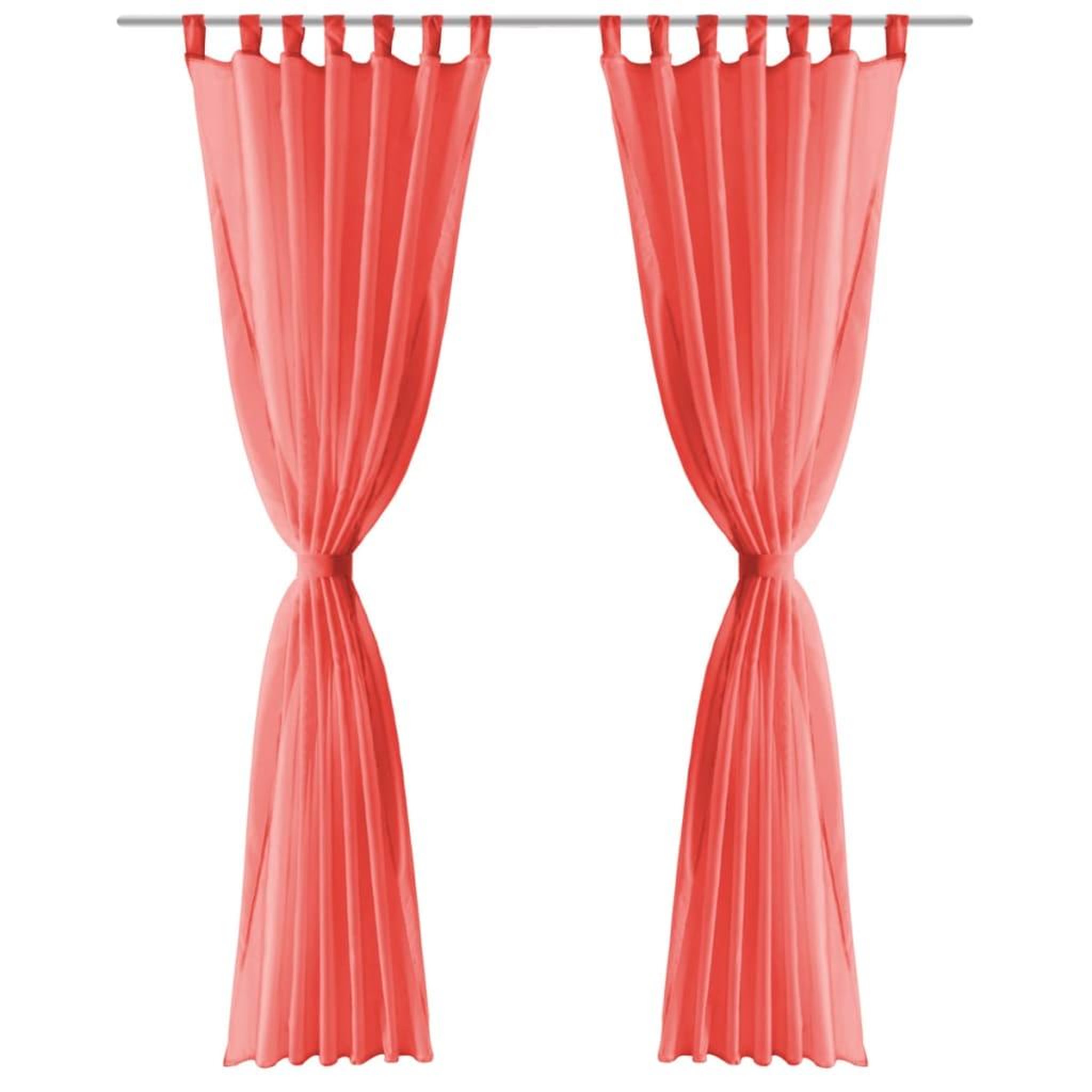 Voir la diapositive 3 : VIDAXL Rideau occultant 2 pcs Voile 140 x 225 cm Rouge
