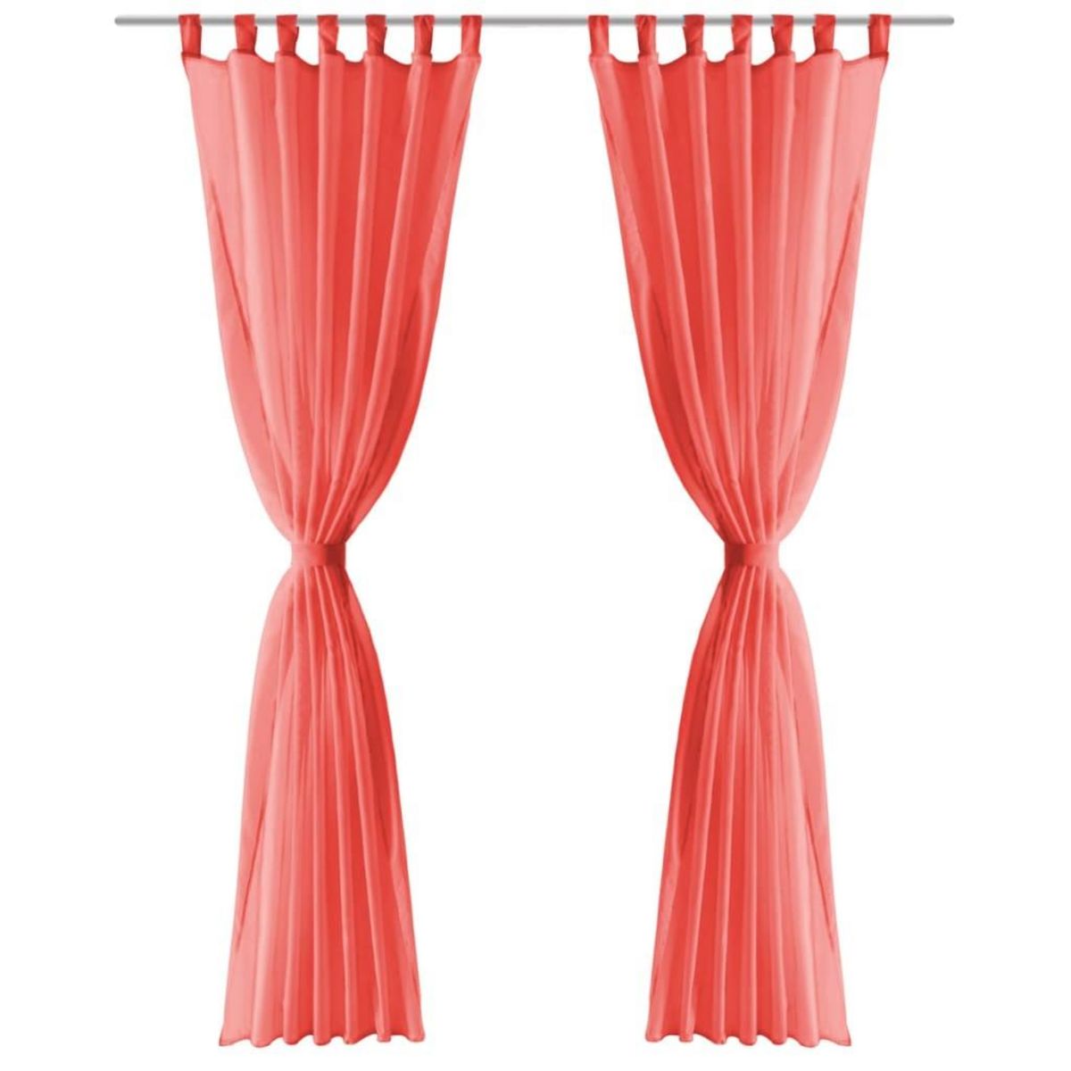 VIDAXL Rideau occultant 2 pcs Voile 140 x 225 cm Rouge
